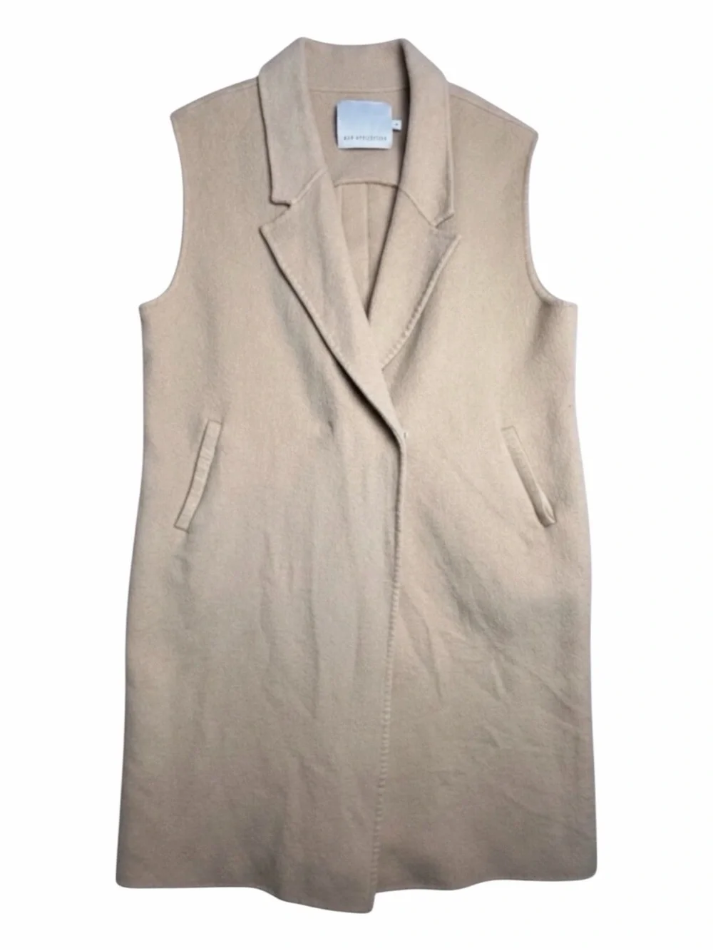 Aje Athletica Longline Tailored Vest Camel‎ Sleeveless Coat 16 Minimalist